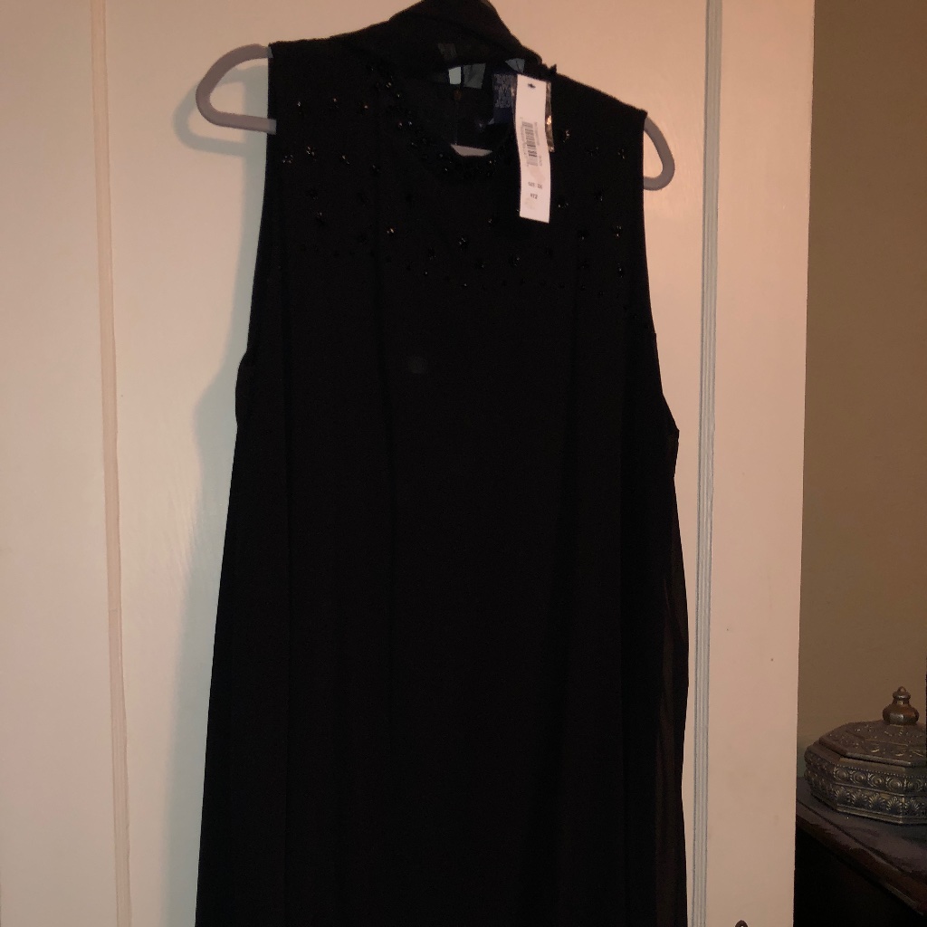 Womens Artisan Black Sleeveless Full Skirt Dress